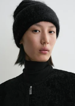 Alpaca knit beanie black