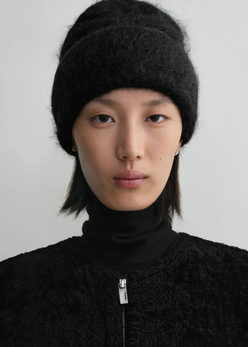 Alpaca knit beanie black