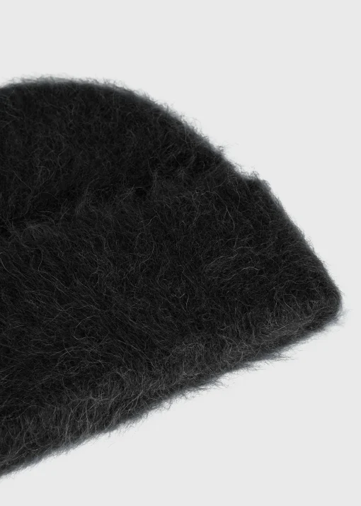 Alpaca knit beanie black