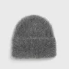 Alpaca knit beanie dark grey melange