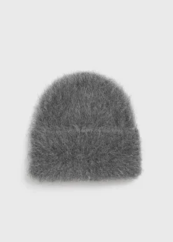Alpaca knit beanie dark grey melange