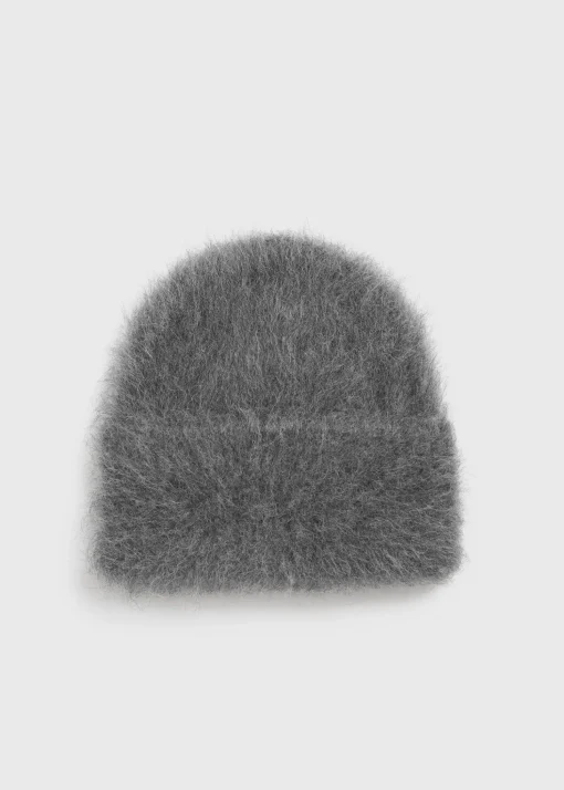 Alpaca knit beanie dark grey melange