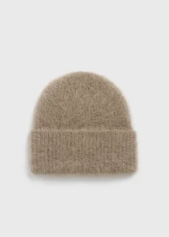 Alpaca knit beanie truffle melange