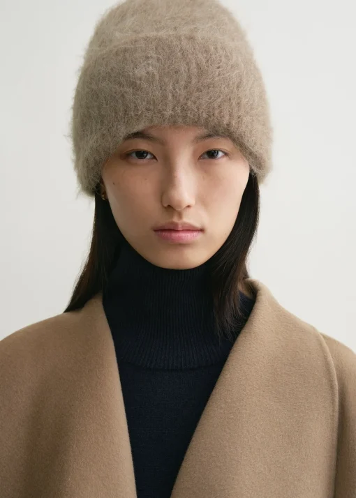 Alpaca knit beanie truffle melange