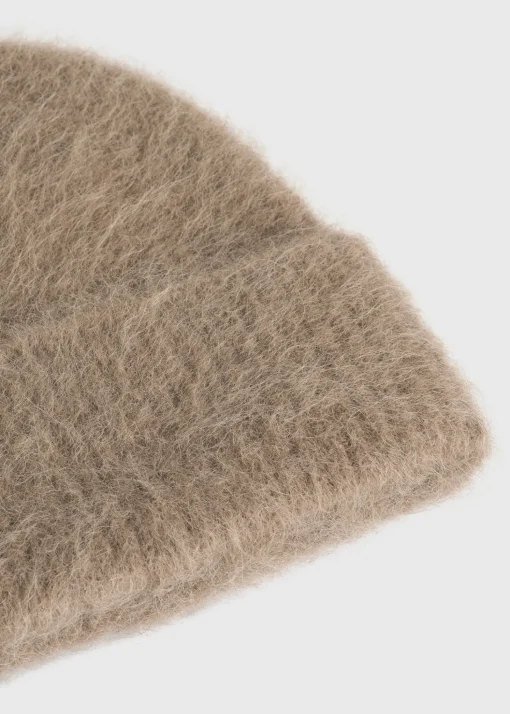 Alpaca knit beanie truffle melange