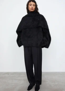 Alpaca knit scarf black