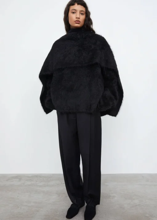 Alpaca knit scarf black