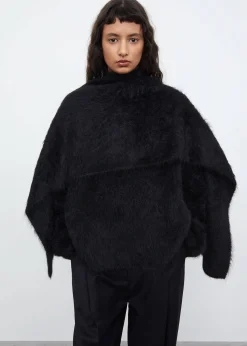 Alpaca knit scarf black