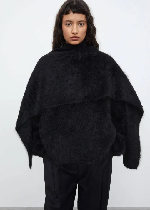 Alpaca knit scarf black
