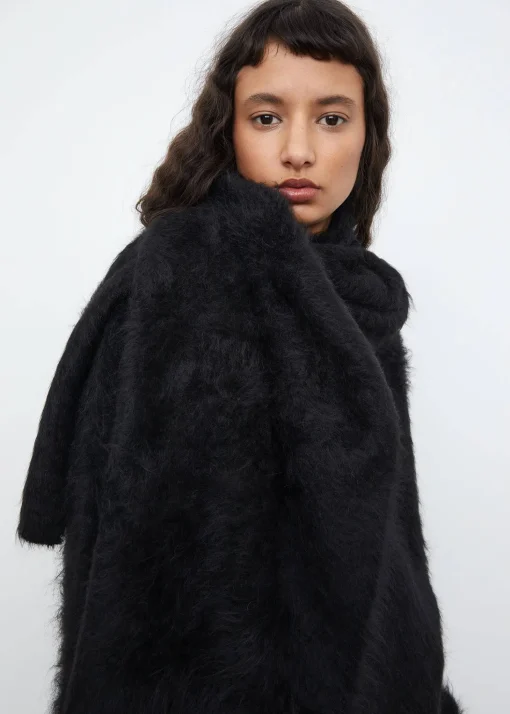 Alpaca knit scarf black