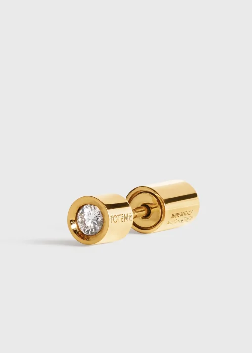 Bezel diamond earring 18kt gold