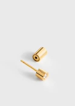 Bezel diamond earring 18kt gold