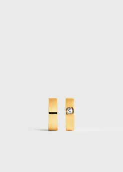 Bezel diamond hoops 18kt gold