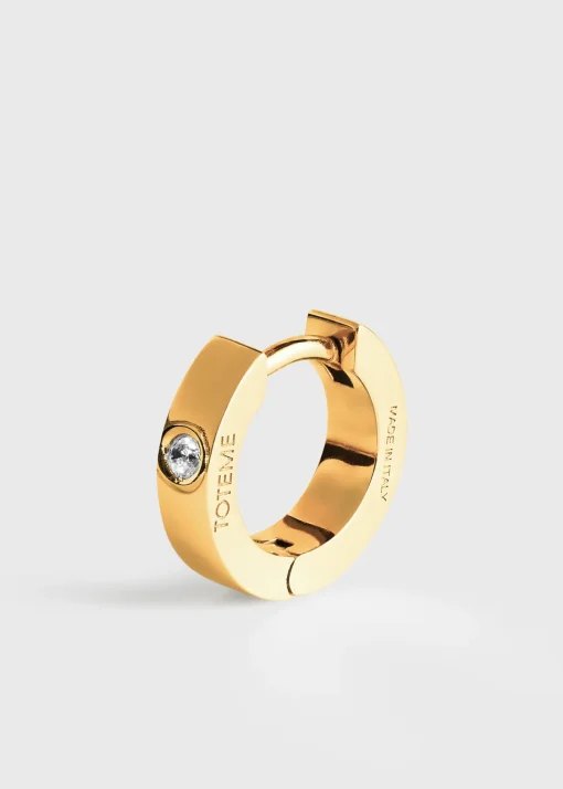 Bezel diamond hoops 18kt gold