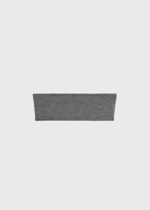 Binding-edge bikini top grey melange
