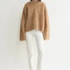 Boxy alpaca knit camel melange