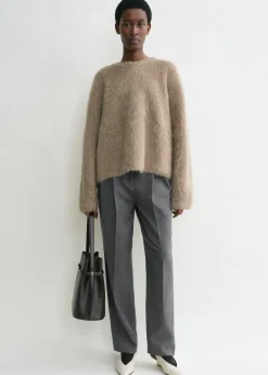 Boxy alpaca knit truffle melange