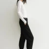 Buckled slouch trousers black