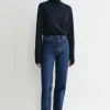 Classic cut denim full length dark blue