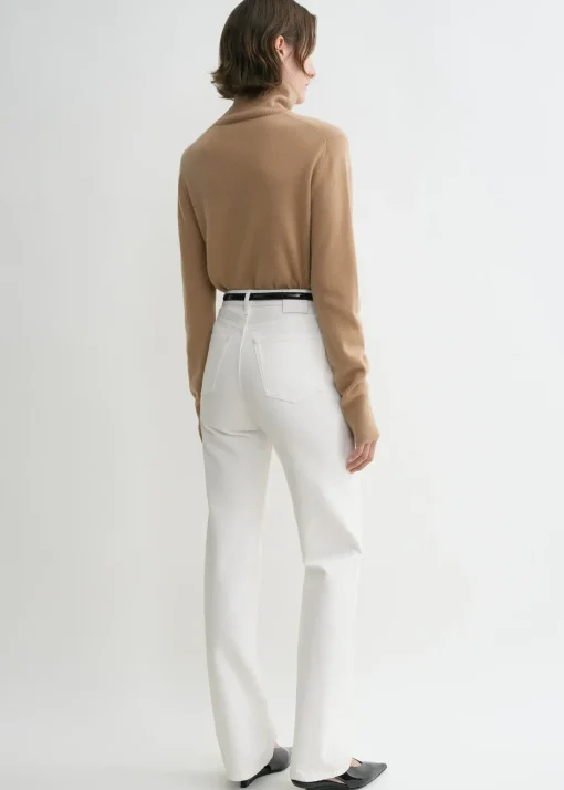 Classic cut denim full length off-white
