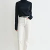 Classic cut denim off-white
