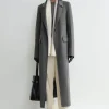 Classic doublé coat mid grey melange