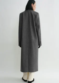Classic doublé coat mid grey melange