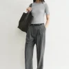 Classic rib tee grey melange