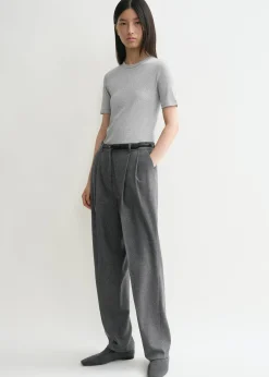 Classic rib tee grey melange