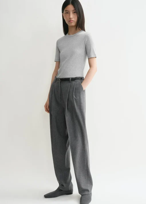 Classic rib tee grey melange