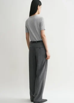 Classic rib tee grey melange