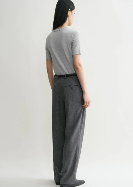 Classic rib tee grey melange