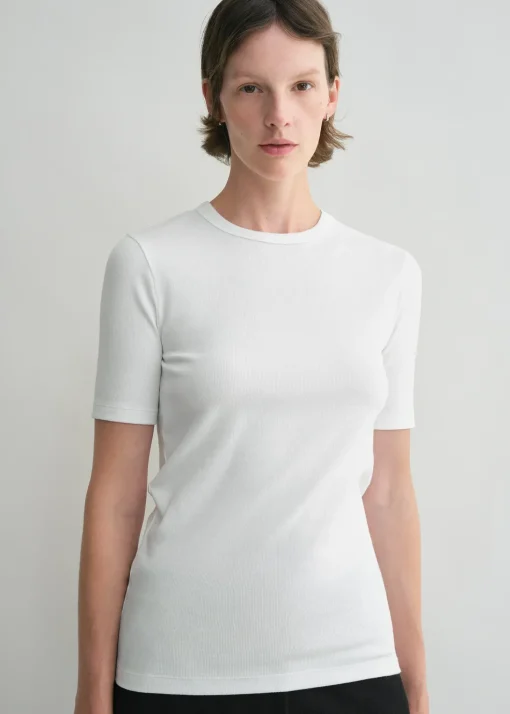 Classic rib tee white