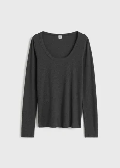 Classic rib top charcoal melange