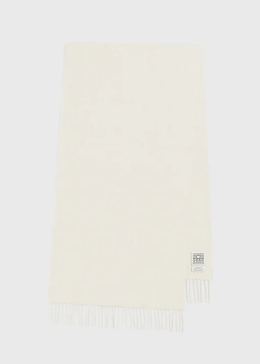 Classic wool scarf bone