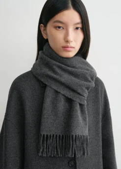 Classic wool scarf dark grey mélange
