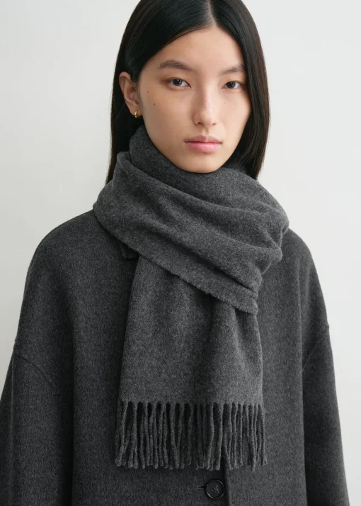 Classic wool scarf dark grey mélange