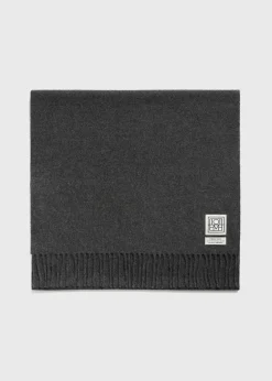 Classic wool scarf dark grey mélange