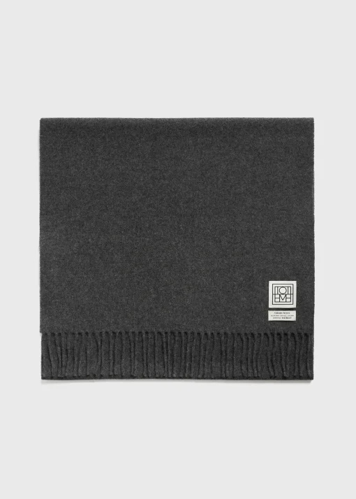 Classic wool scarf dark grey mélange