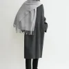 Classic wool scarf light grey mélange