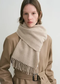Classic wool scarf light beige mélange