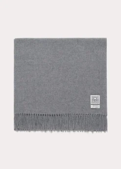 Classic wool scarf light grey mélange