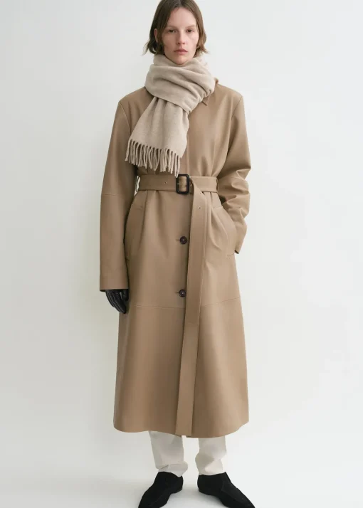 Classic wool scarf light beige mélange
