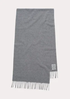Classic wool scarf light grey mélange