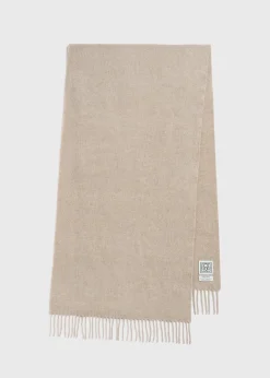Classic wool scarf light beige mélange
