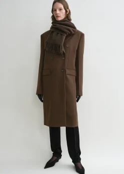Classic wool scarf washed brown
