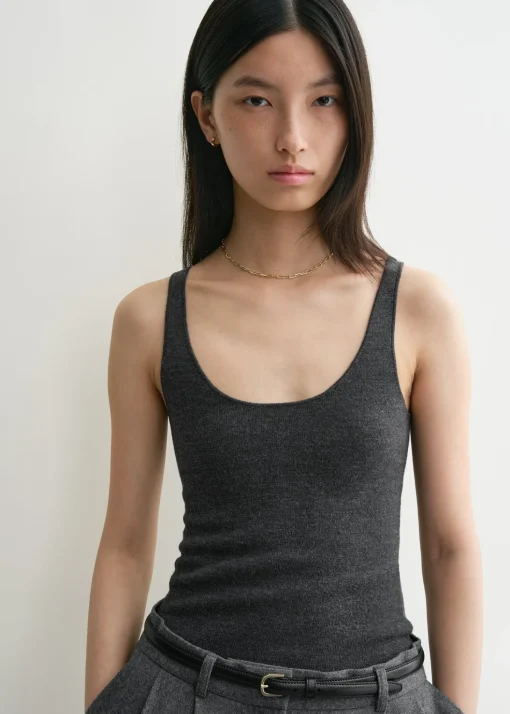 Compact knit tank grey melange