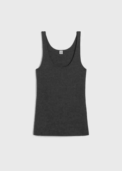 Compact knit tank grey melange