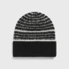 Contrast-edge beanie black