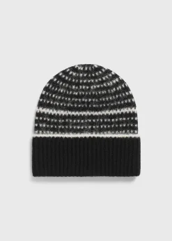 Contrast-edge beanie black